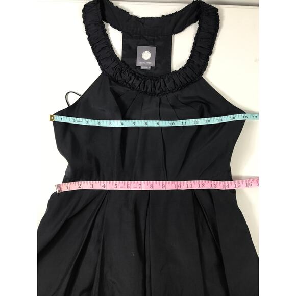 Quillaree Anthropologie Pleated Ruffle Black Dress 100% Silk Cocktail Womens 6 - Picture 12 of 14